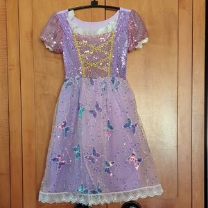 Source Unknown Lavender Sequin Butterfly Costume Dress for Kids 5-6 Medium